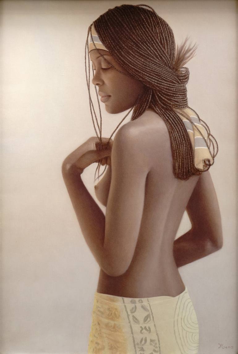 Original Photorealism Women Paintings by Bernard Mens