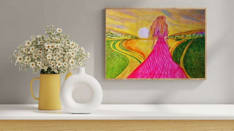Original Color Field Painting Fantasy Mixed Media by Інна Zhytchenko