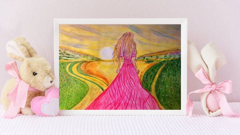 Original Color Field Painting Fantasy Mixed Media by Інна Zhytchenko