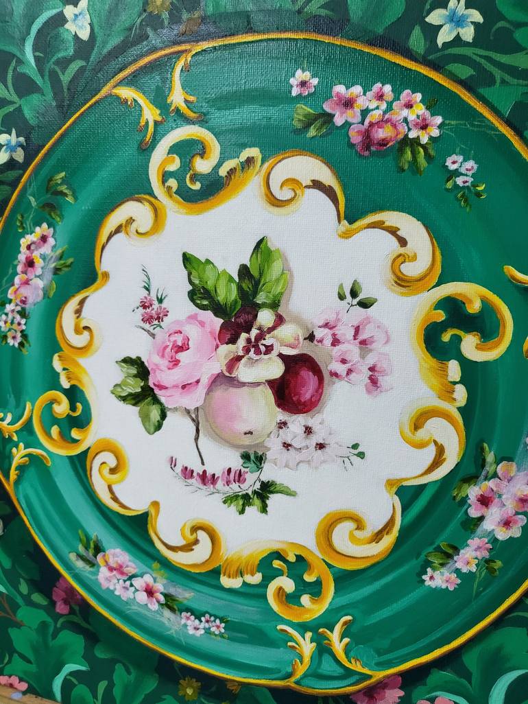 Original Rococo Floral Painting by Jeongeun Lee