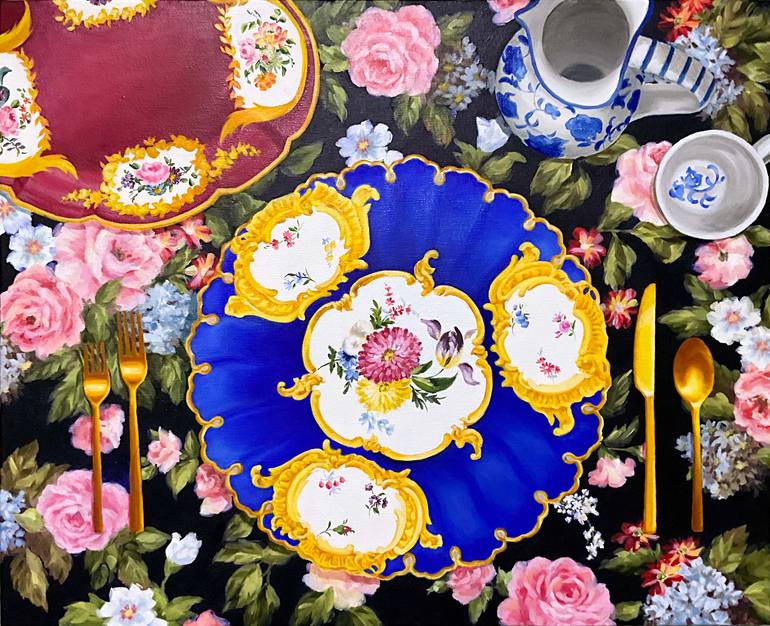 Original Art Deco Still Life Painting by Jeongeun Lee