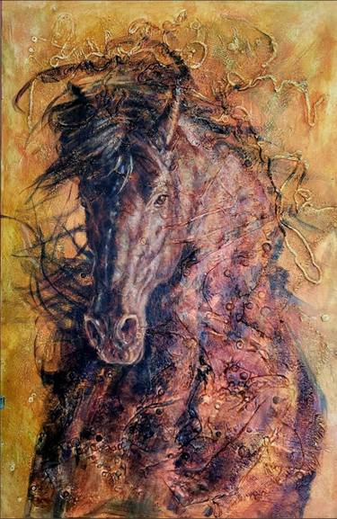 Original Abstract Animal Painting by Liliana Gomez