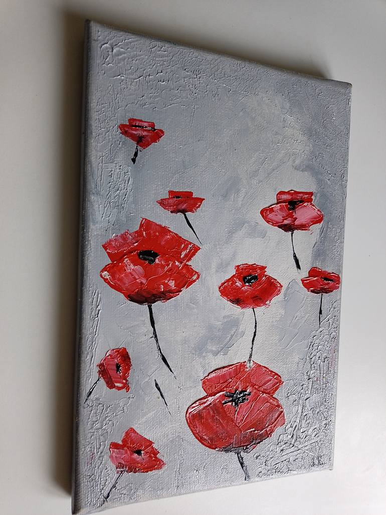 Original Abstract Floral Painting by Laura Bogatyreva