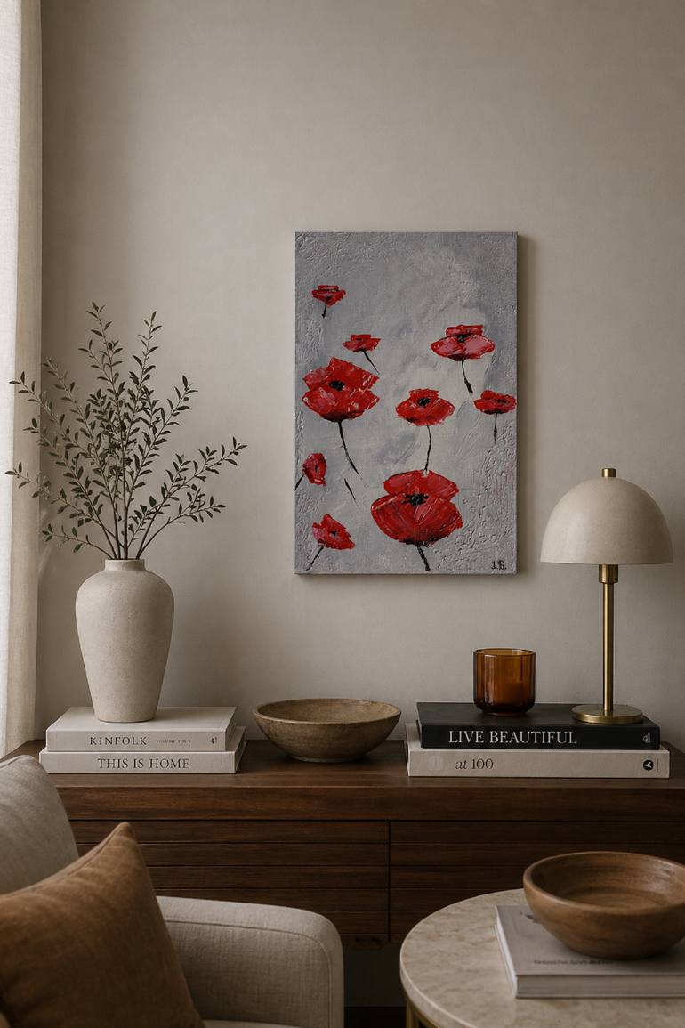 Original Abstract Floral Painting by Laura Bogatyreva