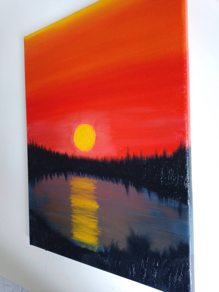 Original Art Deco Nature Painting by Laura Bogatyreva