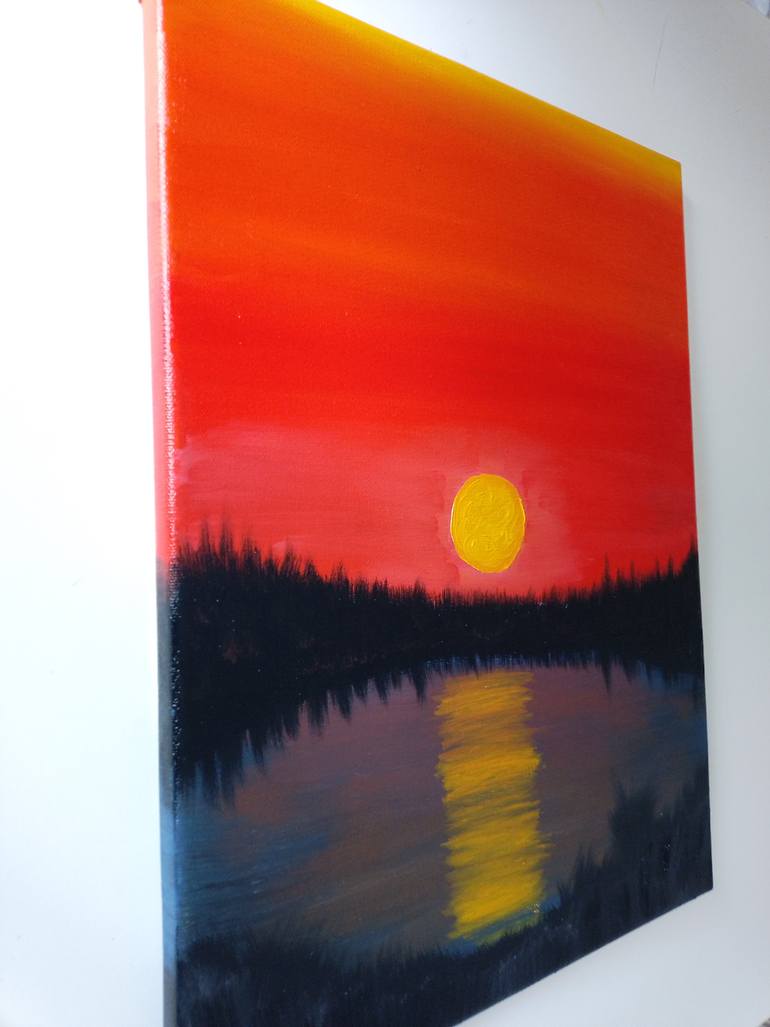 Original Art Deco Nature Painting by Laura Bogatyreva