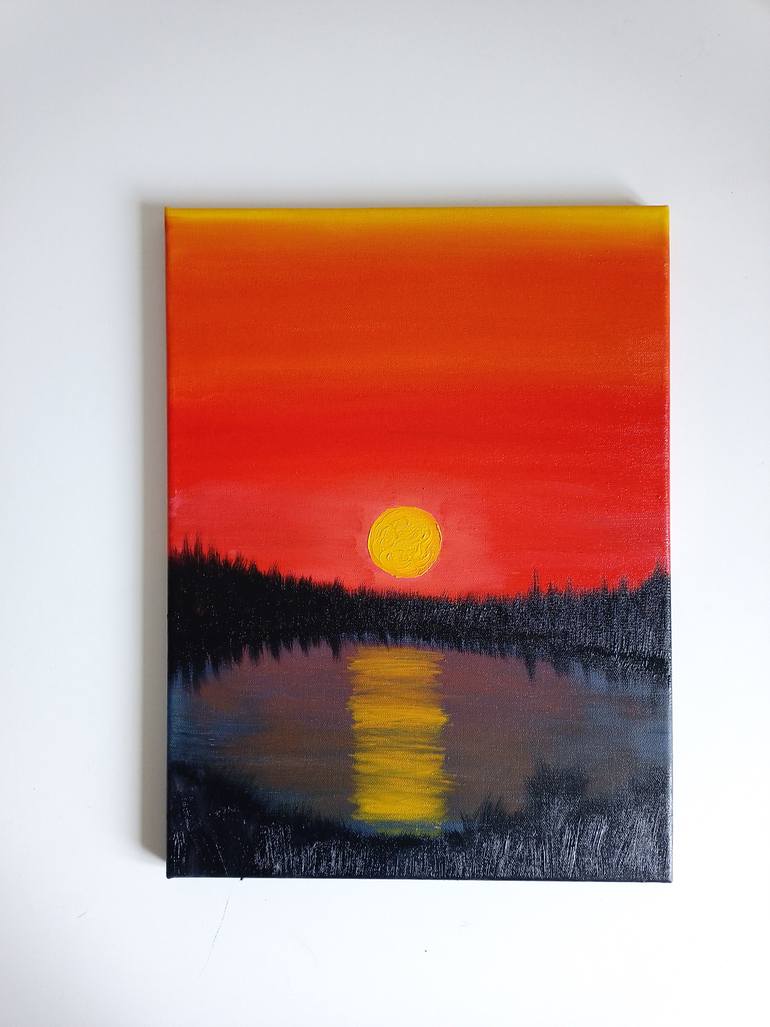 Original Art Deco Nature Painting by Laura Bogatyreva