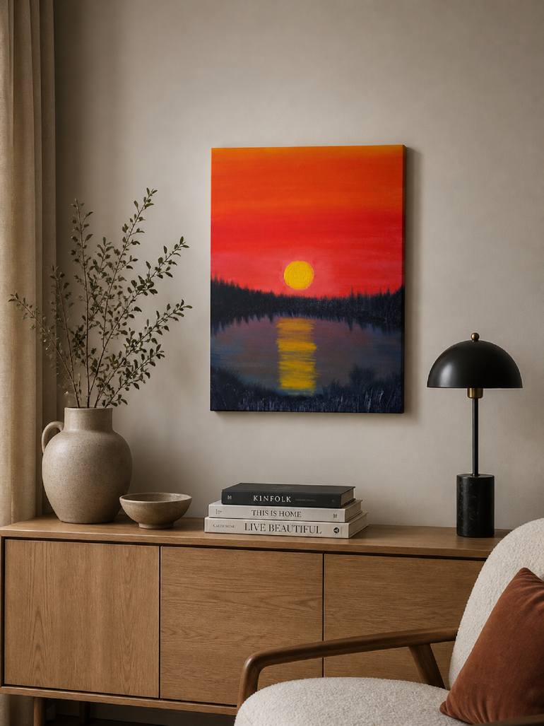Original Art Deco Nature Painting by Laura Bogatyreva