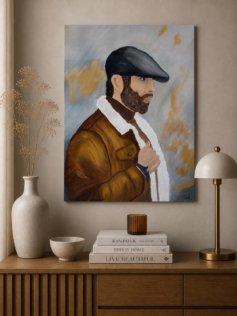 Original Realism Men Painting by Laura Bogatyreva