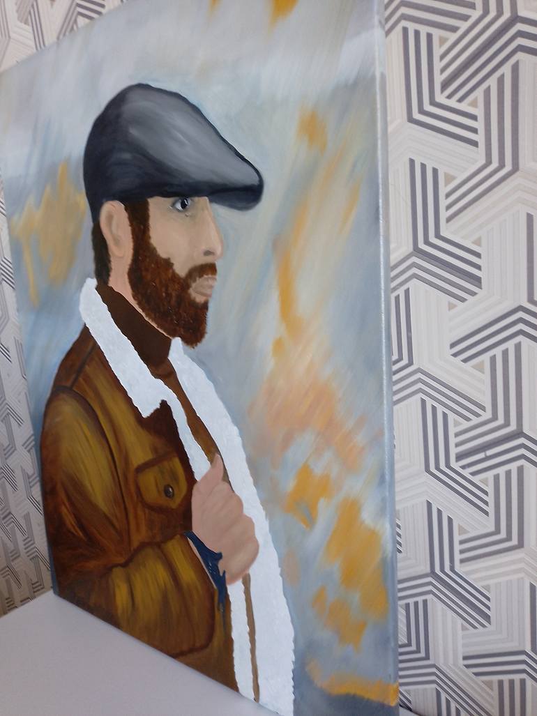 Original Realism Men Painting by Laura Bogatyreva