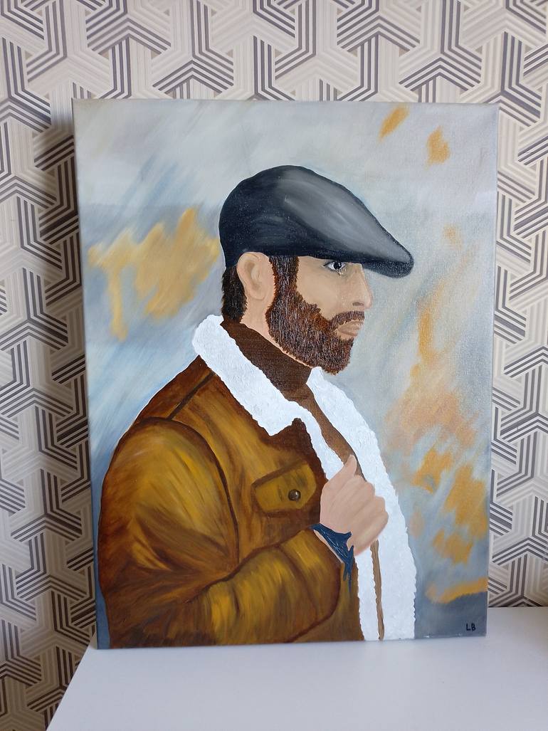 Original Realism Men Painting by Laura Bogatyreva