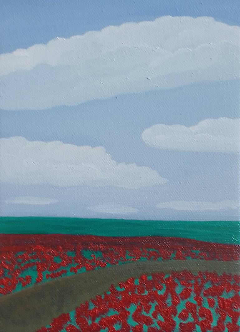 Original Nature Painting by Laura Bogatyreva | Impressionism Art on Canvas | Endless Field of Flowers