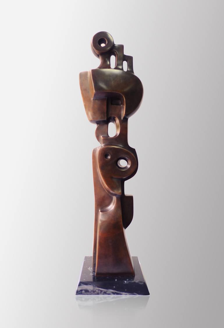 Original Geometric Abstract Sculpture by Somsak Kongnaphakdee