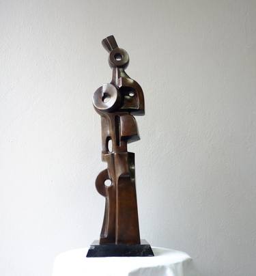 Original Geometric Abstract Sculpture by Somsak Kongnaphakdee