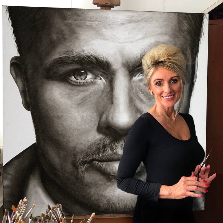 Original Black & White Pop Culture/Celebrity Painting by Saskia Vugts