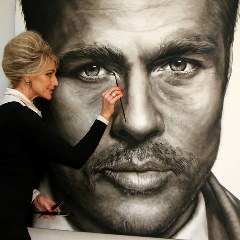 Original Black & White Pop Culture/Celebrity Painting by Saskia Vugts