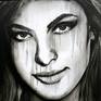 Art face portrait Eva Mendes work in progress