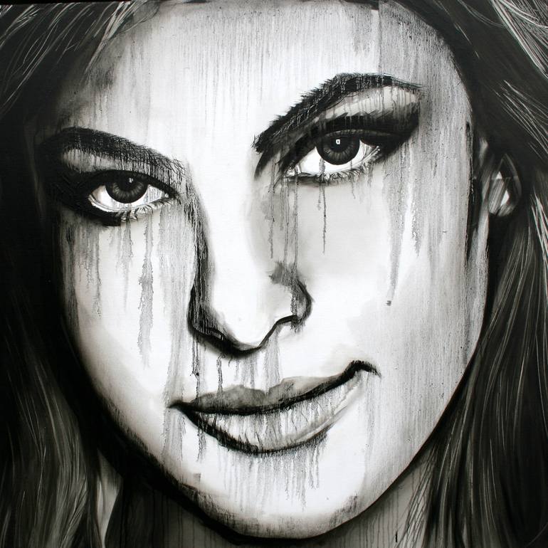 Original Photorealism Women Painting by Saskia Vugts