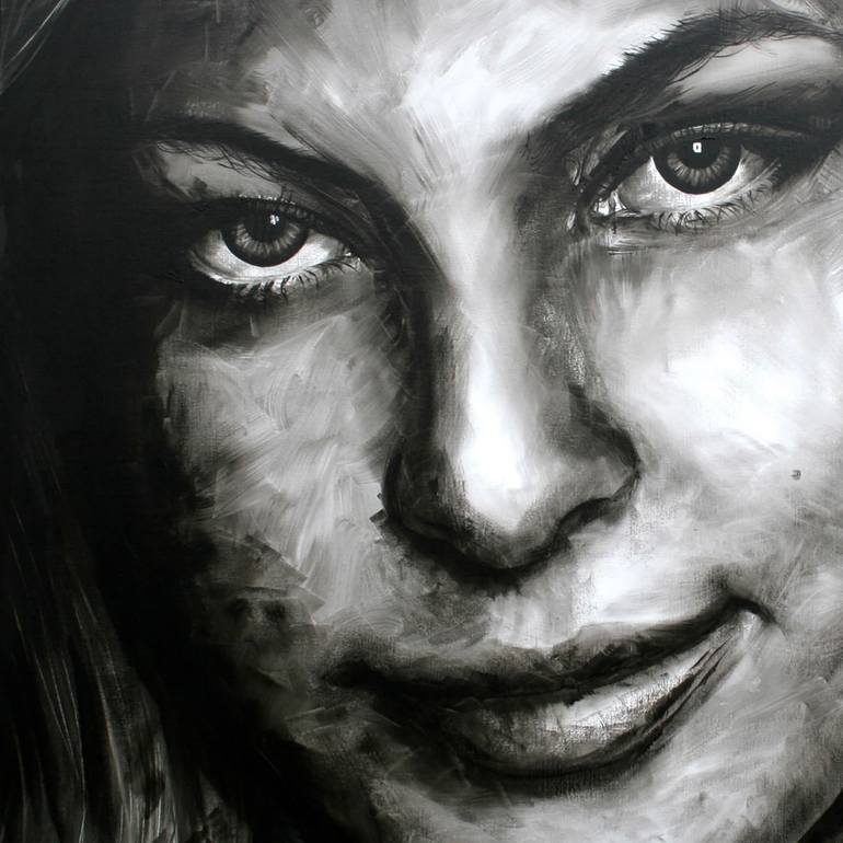 Original Photorealism Women Painting by Saskia Vugts