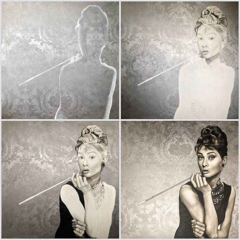 Original Black & White Women Painting by Saskia Vugts