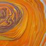 Abstract painting large square orange color