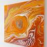 Abstract painting large square orange color