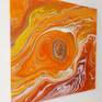Abstract painting large square orange color
