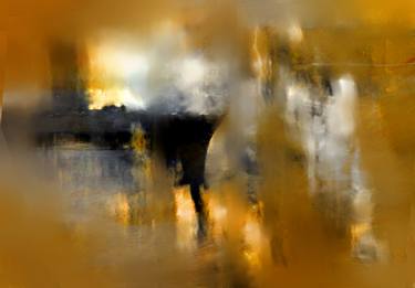 Original Abstract Landscape Mixed Media by Yoel Tordjman
