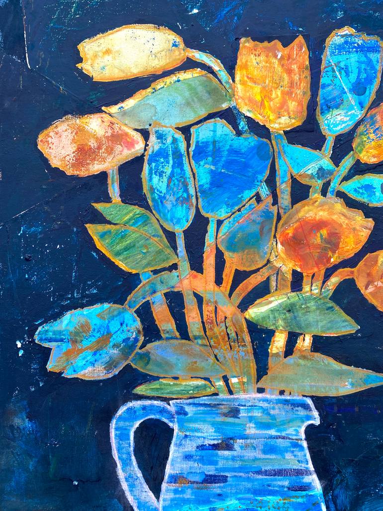 Original Abstract Expressionism Botanic Painting by Anastasia Creciun