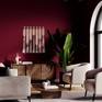 Handmade textile art in burgundy living room