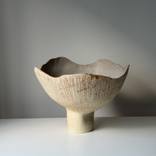 White Textured Organic Form Vase by Anna Shipulina
