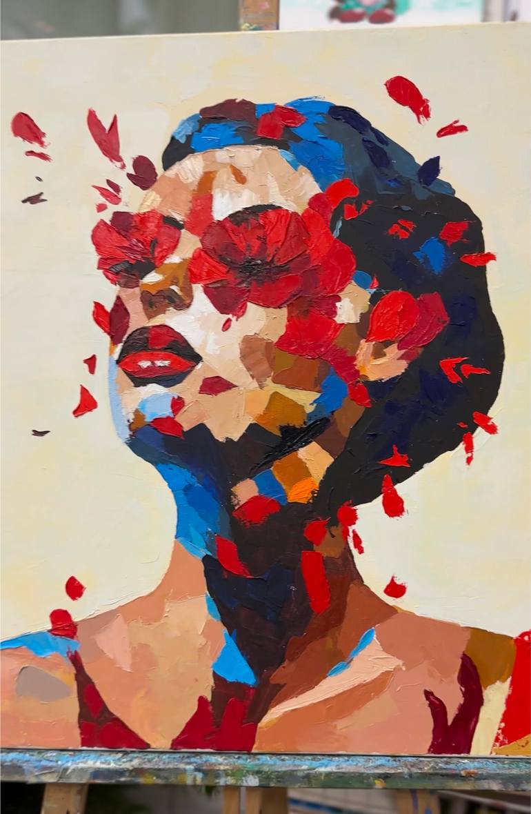 Original Abstract People Painting by Tatiana Nemna