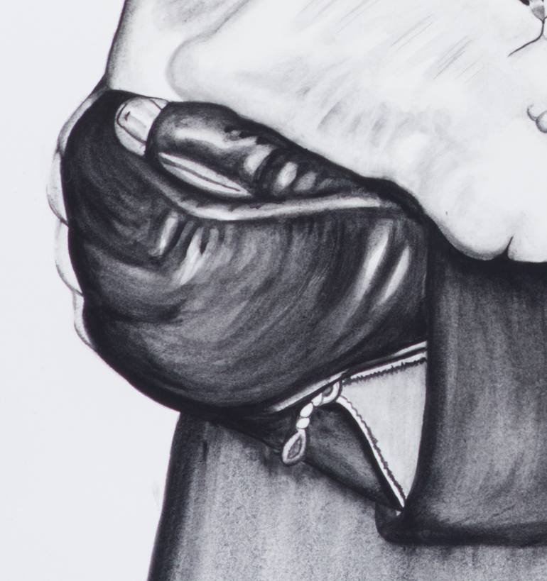 Original Black & White Pop Culture/Celebrity Painting by The Red Bunny