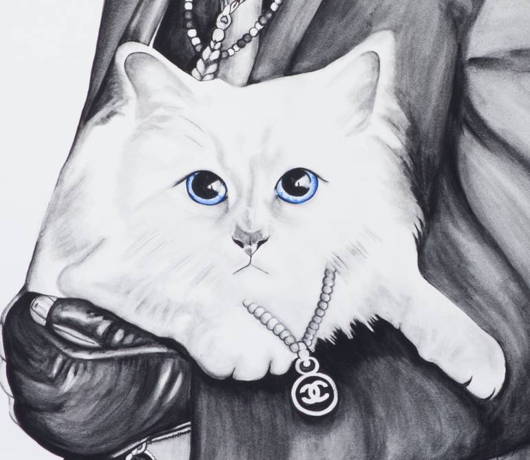 Original Black & White Pop Culture/Celebrity Painting by The Red Bunny