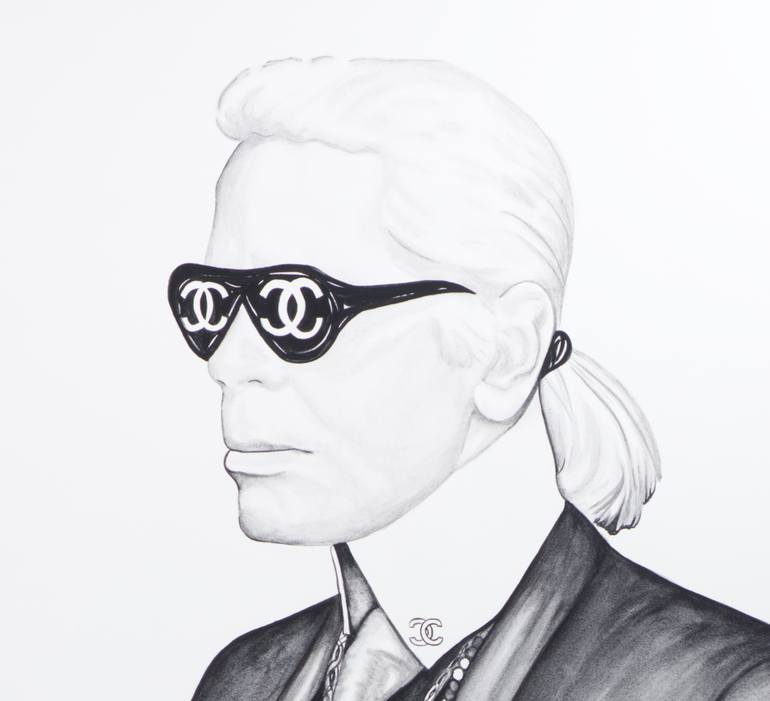 Original Black & White Pop Culture/Celebrity Painting by The Red Bunny