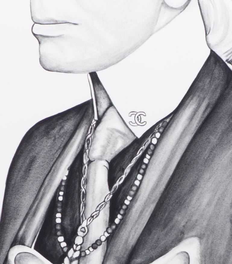 Original Black & White Pop Culture/Celebrity Painting by The Red Bunny