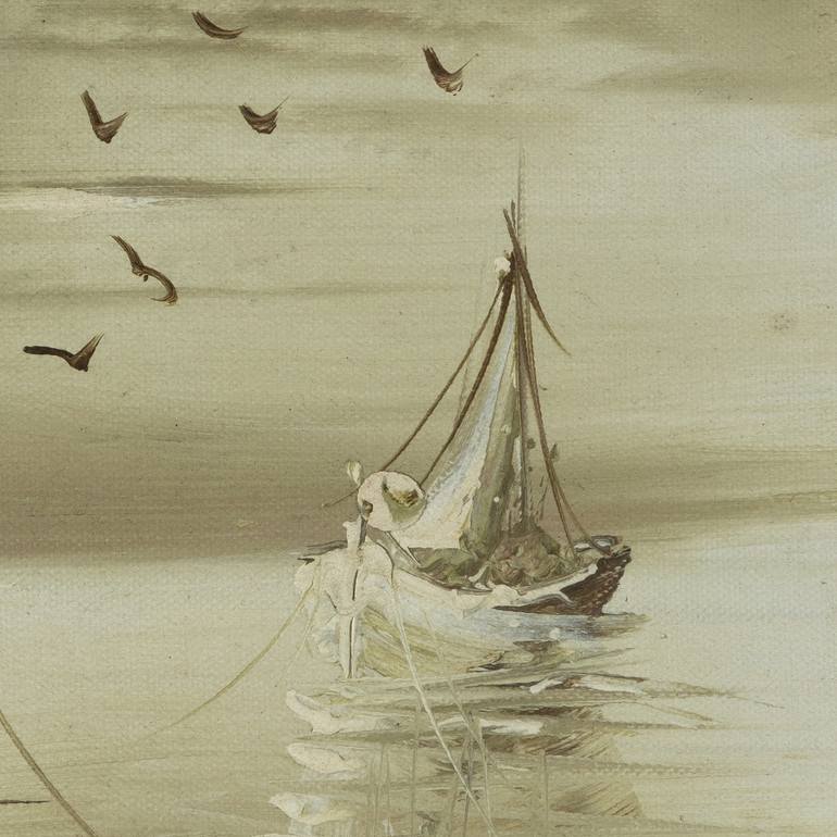 several small fishing boats Painting by muga muga | Saatchi Art