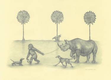 Original Contemporary Animal Drawings by Anna Dudchenko