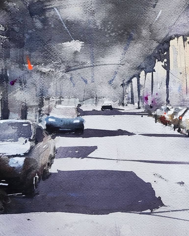 Original Figurative Cities Painting by Daniel Caballero