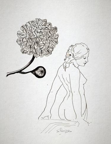 Original Art Nouveau People Drawings by Stavros Mitides