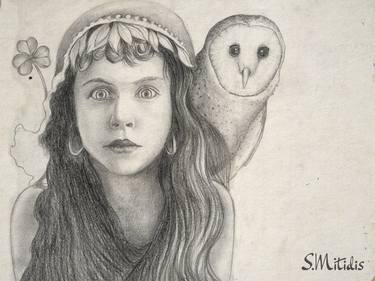 Original Art Nouveau Fantasy Drawing by Stavros Mitides