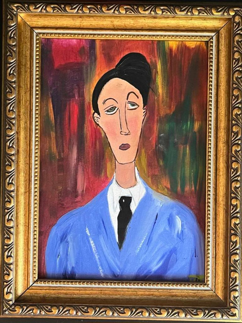 Original Abstract Expressionism Men Painting by Karyna Kurçer