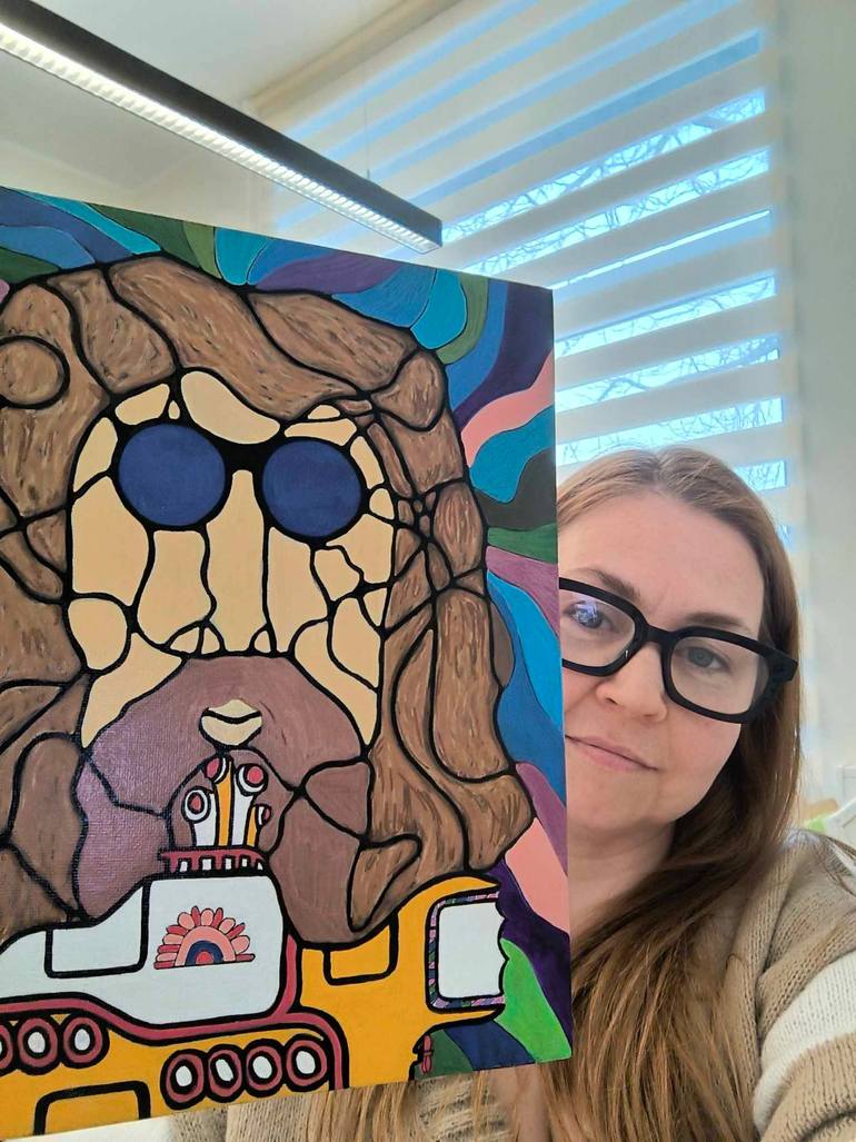 Original Abstract Men Painting by Svetlana Mägi