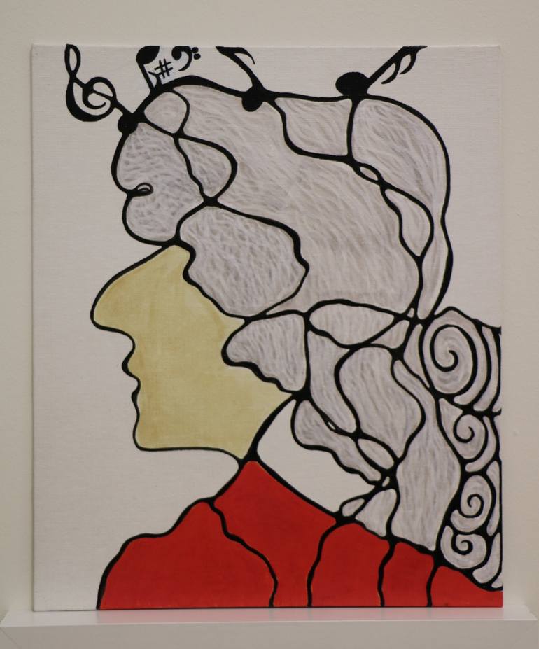 Original Abstract Men Painting by Svetlana Mägi