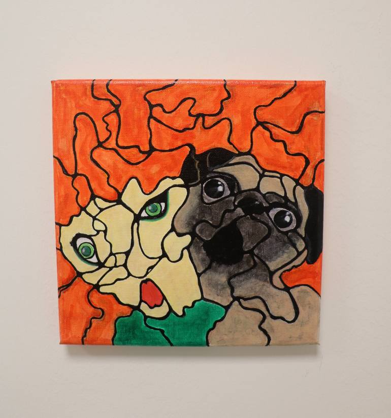 Original Abstract Dogs Painting by Svetlana Mägi