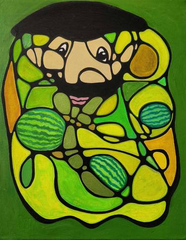 Original Abstract Men Painting by Svetlana Mägi