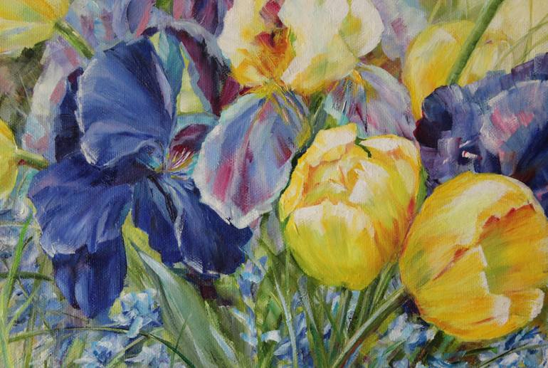 Original Romanticism Floral Painting by Valentina Kunz