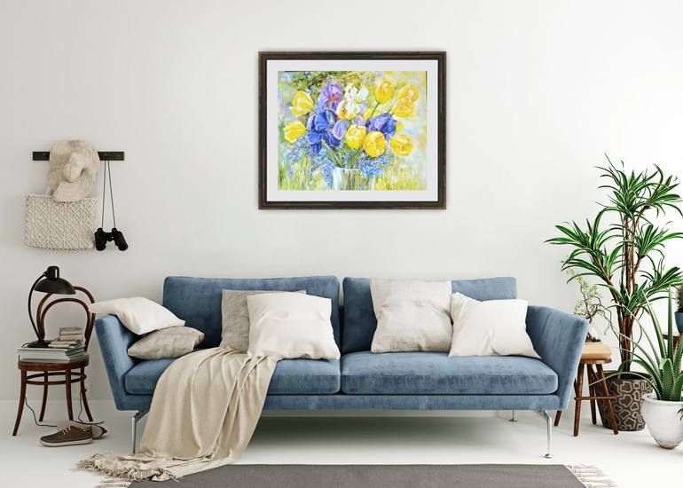 Original Romanticism Floral Painting by Valentina Kunz
