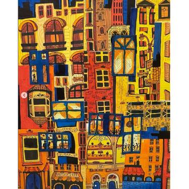 Original Abstract Architecture Collage by Zoe Button