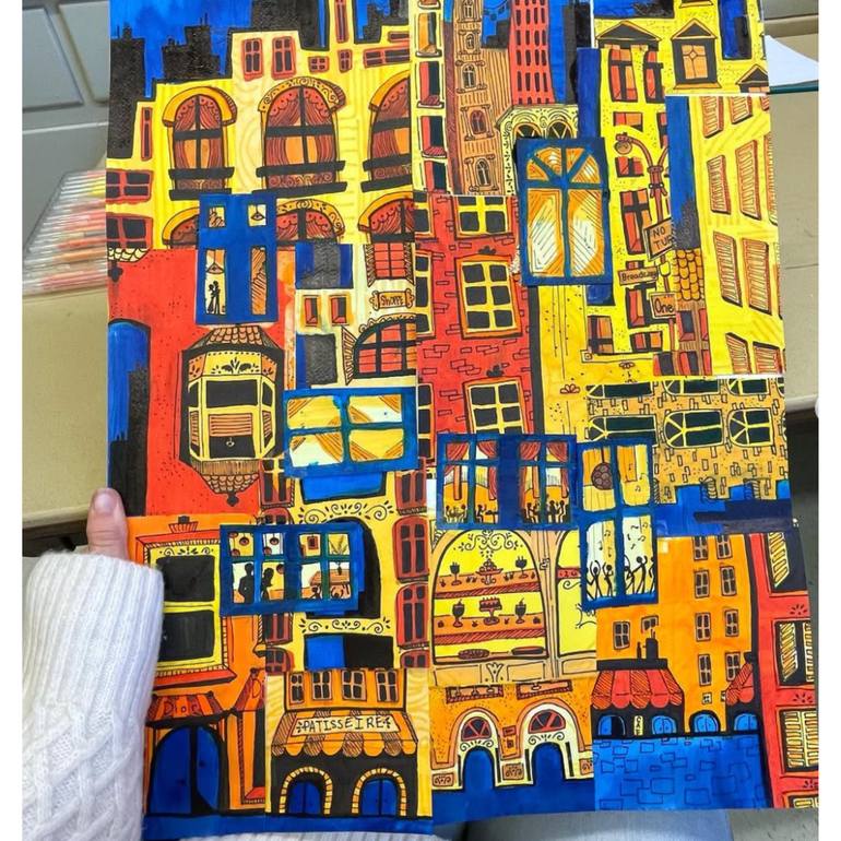 Original Abstract Architecture Collage by Zoe Button